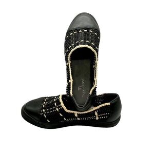 NWT TARYN ROSE Susanna Black Cream Woven
Slip-On Sneaker Loafer Shoe Size 6